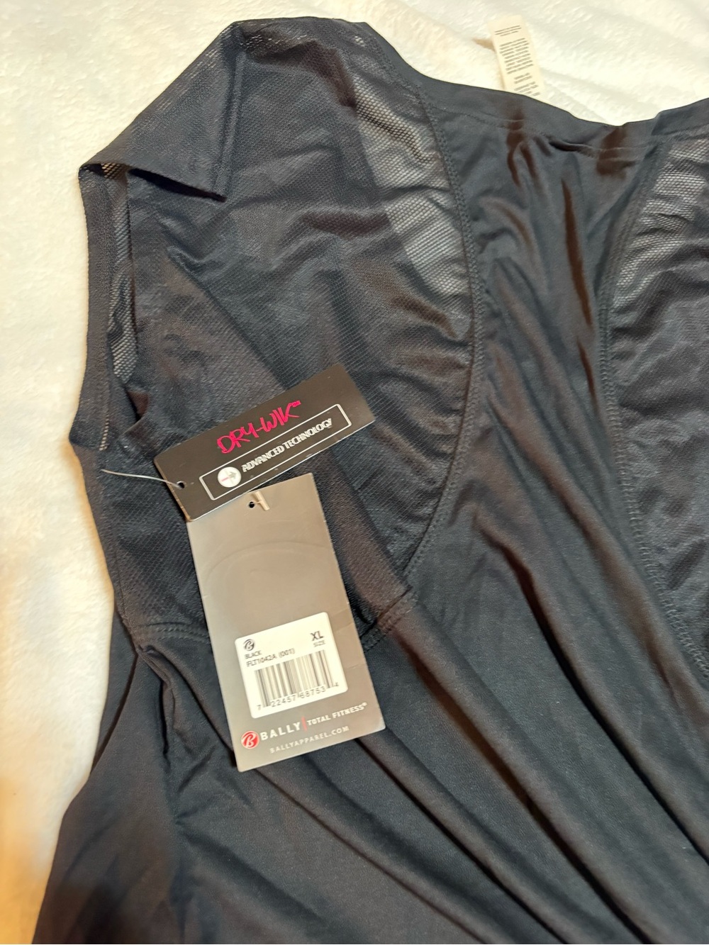 Bally Black Performance Tank Top with Mesh Yoke